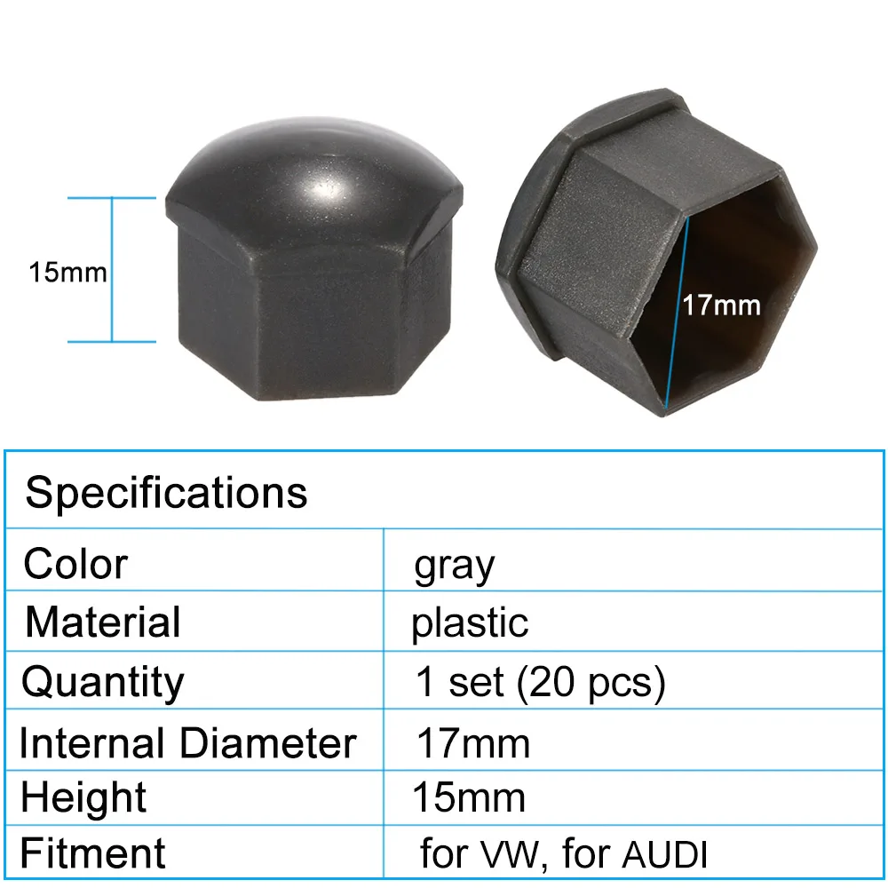 Автомобильный Запчасти для авто 17 мм 20 шт./компл. автомобиля Пластик шапки болты крышки головки гайки защита колес хром Универсальный для VW AUDI