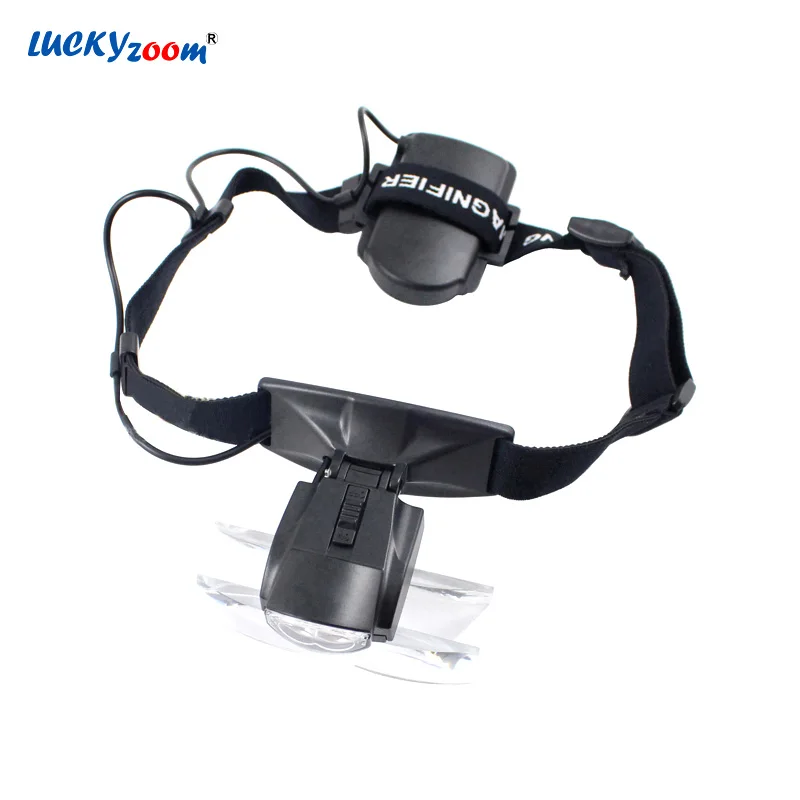 

Headband Glasses Magnifier Magnifying Glass With LED Lights Illuminated Loupe 3.5X 2.5X 2X 1.5X 1X Lenses Magnifier Reading