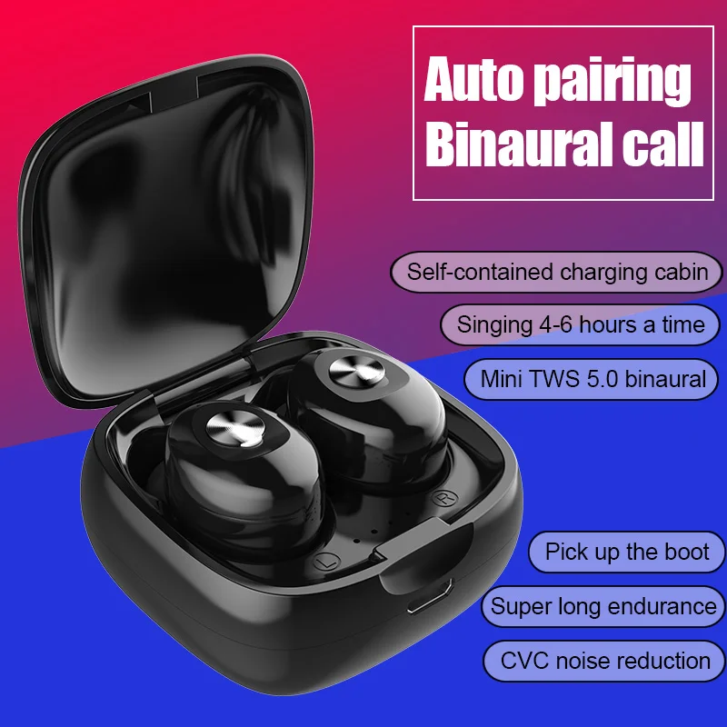 

TWS Wireless Mini Bluetooth Earphone For iPhone Androdi Mobile Stereo Earbud Sport Ear Phone With Mic Portable Charging Box