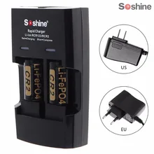 Soshine DC 12V Li-FePO4 RC123 / CR2 Battery Intelligent Rapid Charger + 3V 400mAh CR2 LiFePO4 Rechargeable Battery