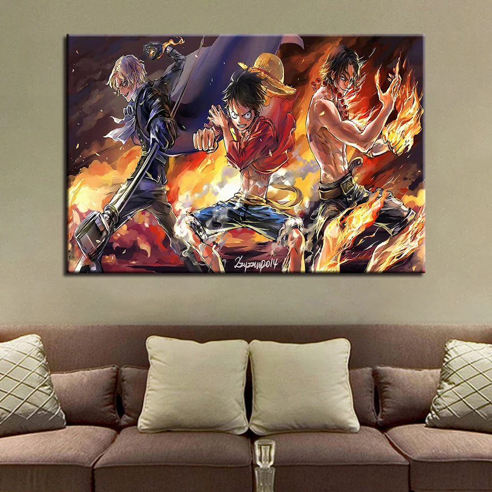 Poster One Piece Luffy Seven Sea Japan Anime Room Wall Cloth Print 1