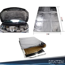 Srxtzm автомобиля звукоизолирующий коврик Шум изоляция капота Накладка для звукоизоляции для капот брандмауэр тепла Материал наклейка из алюминиевой фольги, 1 шт