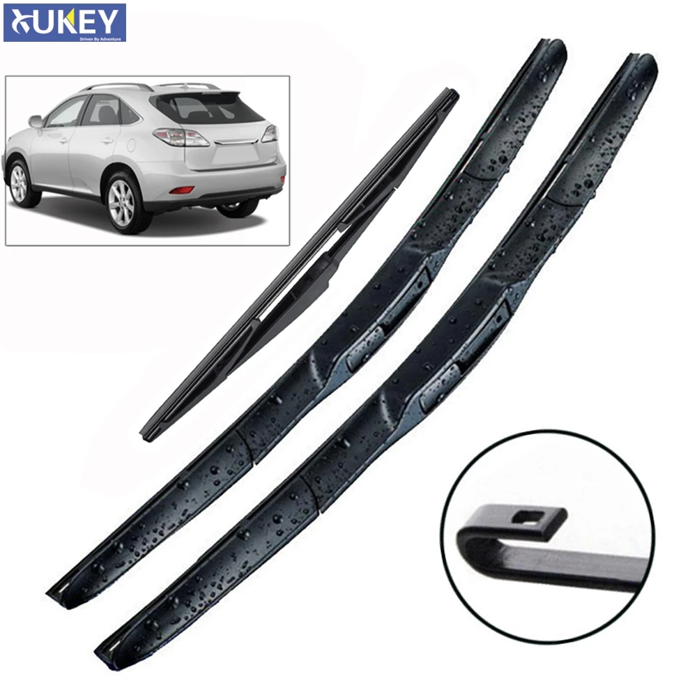 Xukey 3Pcs Front Rear Windshield Wiper Blades Set For Lexus RX450H RX350 RX 450h 350 2015 2014