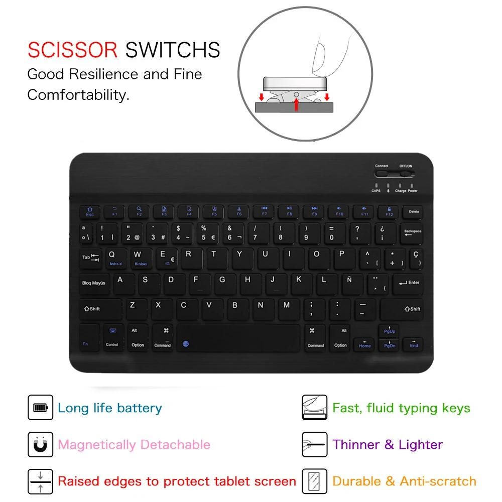  Spanish keyboard For iPad 6th 2018 9.7 Case Ultra thin Smart stand Cover For iPad Air 1/2 Pro 9.7 2