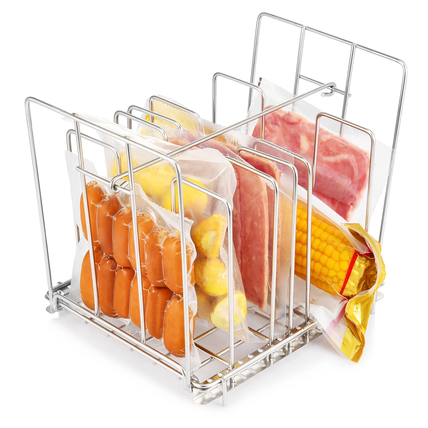 

Uarter Adjustable Kitchen Food Sealed Bags Sous Vide Rack Holder Organizer Stainless Steel Vacuum Bag Rack