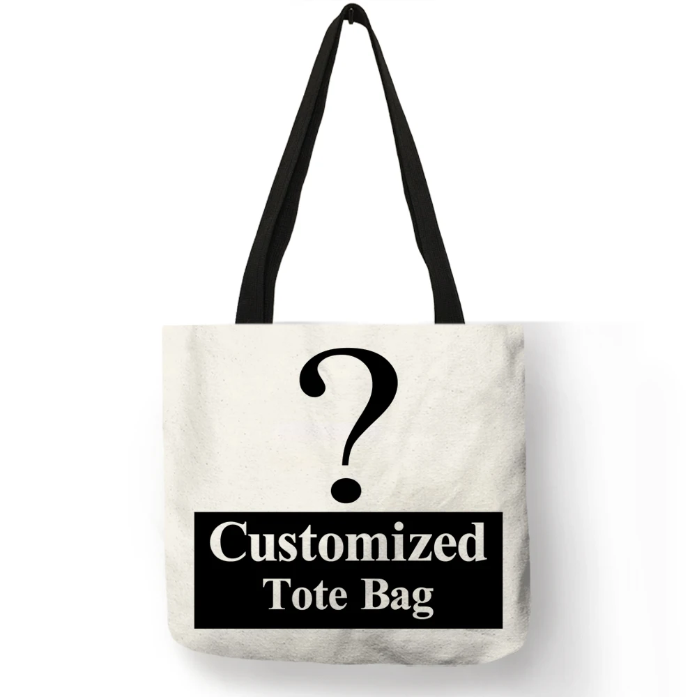 Personal Customize Women Tote Bag Linen Canvas Bag With Print Logo Custom Your Pictures Shopping ...