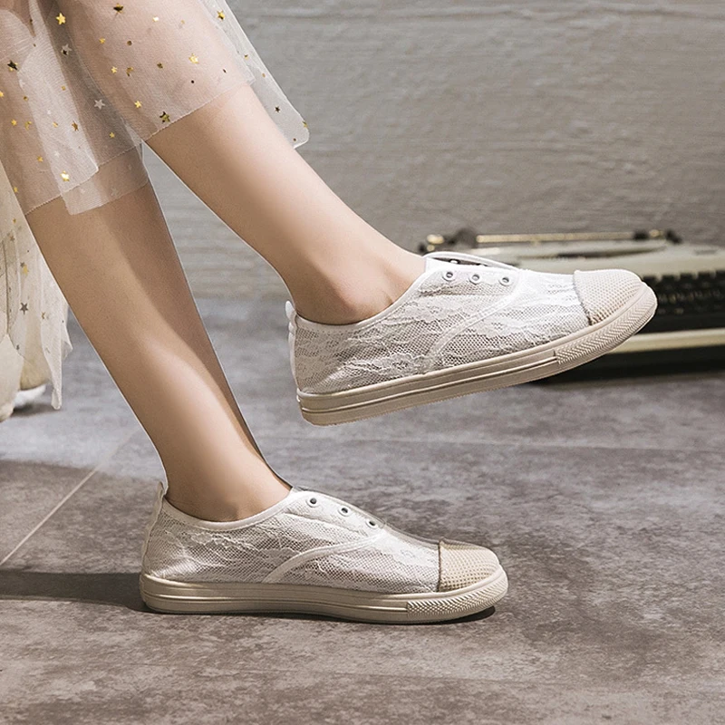 

Lazy Fisherman Shoes Casual Women Flats Shoes 2019 Fashion Hollow Linen Lace Slip-on Loafers Breathable Mesh Shallow Shoes 35-40
