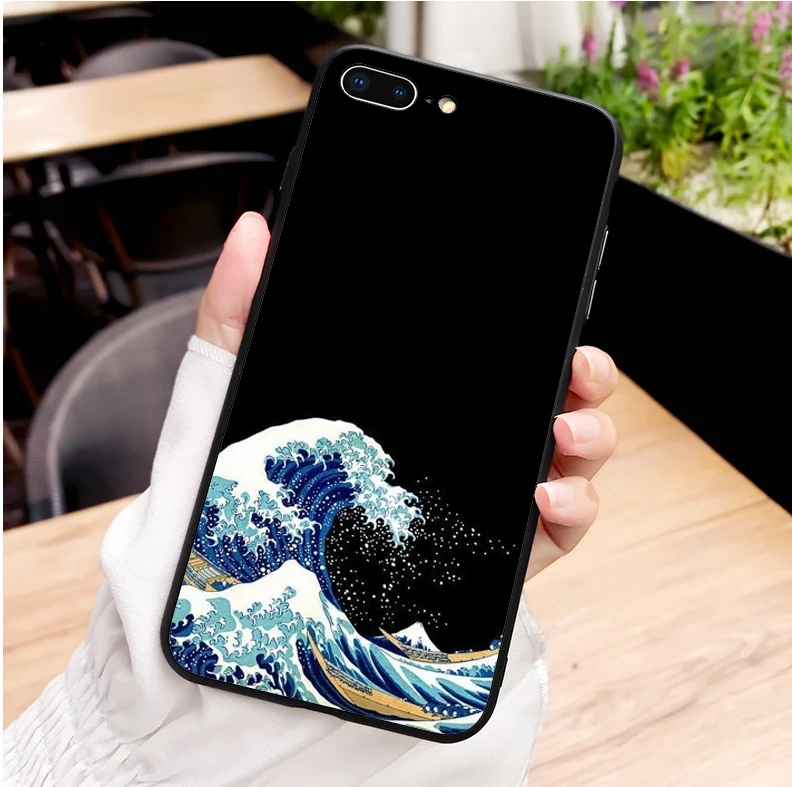 Ван Гог Звездная ночь огромные волны kanagawa черный мягкий ТПУ чехол для телефона iPhone 11 Pro MAX SE 5 5S 6 7 8Plus MAX XR XS X10