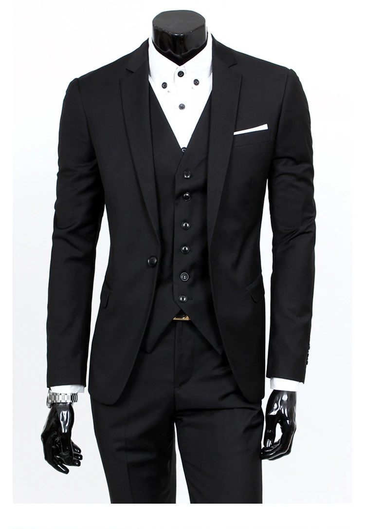 Куртки+ жилет+ брюки) модный мужской качественный Тонкий Высококачественный хлопковый пиджак в деловом стиле/мужской костюм жениха из трех предметов/куртки
