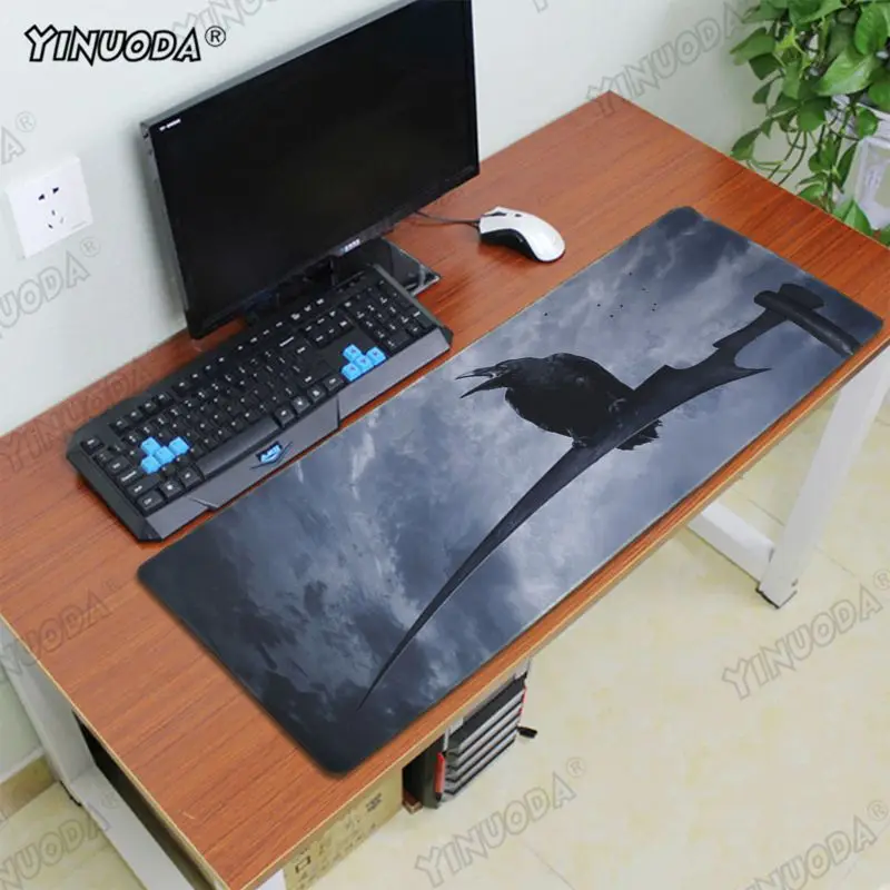 Yinuoda мой любимый черный ворона игровой Настольный коврик для ноутбука резиновый