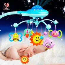 Baby Bed Rattles Stars Light and Musical Crib Mobile Bed Bell Hanging Rattles Toys