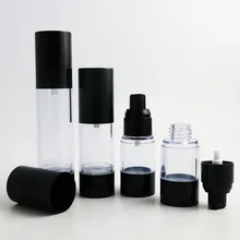 12x15 мл 30 мл 50 мл путешествий многоразового использования, как косметические герметичные бутылки пластиковый дозатор контейнеры для лосьонов с черные крышки