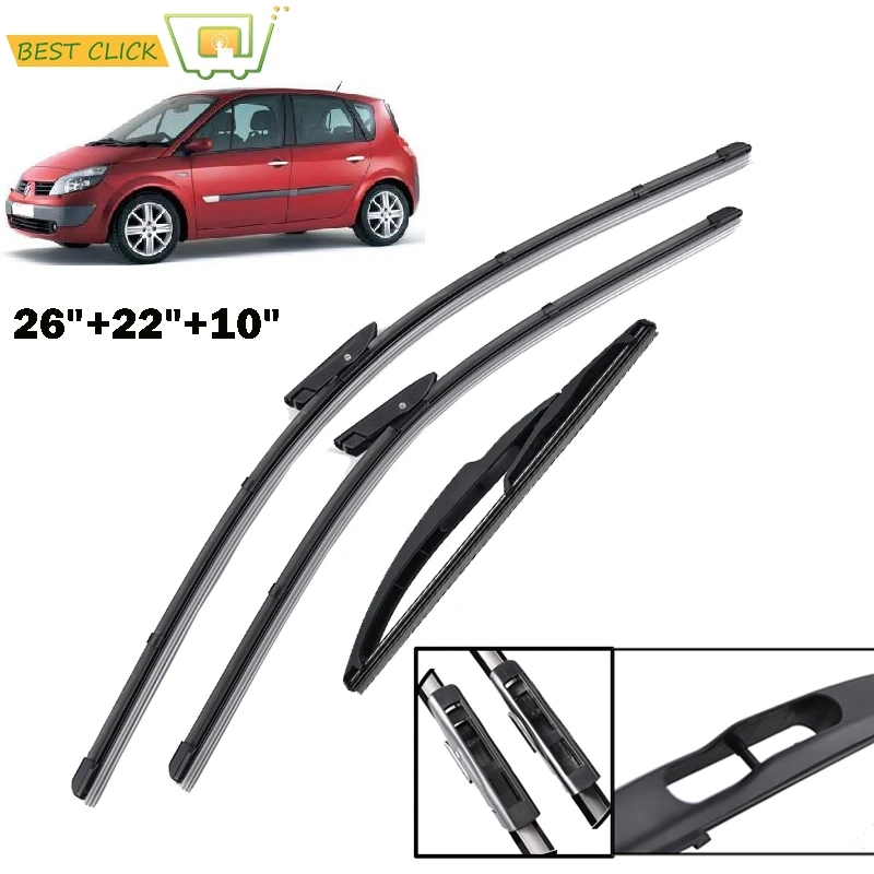 Hlyjoon Windshield Wiper Car Vehicle Rear Windshield Wiper Arm & Blade Kit Replacement for Grand Scenic MK II 2007 2008 2009 2010 2011 2012 2013 