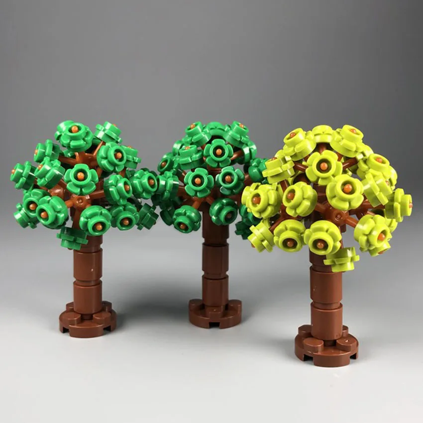 3Pcsset Toy Small Flower Hydrangea Tree Building Blocks City Street MOC Garden Plants Accessories Parts Bricks Set Kids Toys (3)