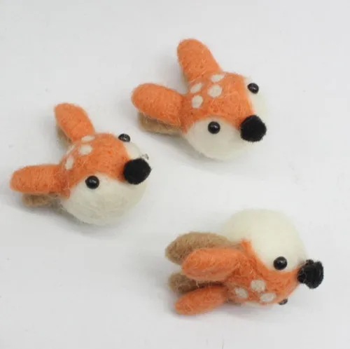 wool felt poke handmade work Japan cat panda icecream deer DIY wool ball jewelry hair accessories doll 10