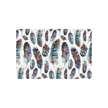 

Anti-slip Door Mat Home Decor Watercolor Fashion Boho Peacock Feather Indoor Outdoor Entrance Doormat Rubber Backing