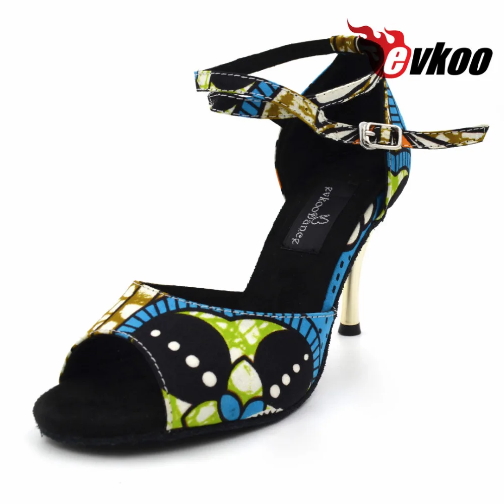 Evkoo/танцевальная обувь для девочек на каблуке 8,5 см; Zapatos De Baile; размеры US4-12; Синяя атласная обувь для латинских бальных танцев в африканском стиле; женская Evkoo-453