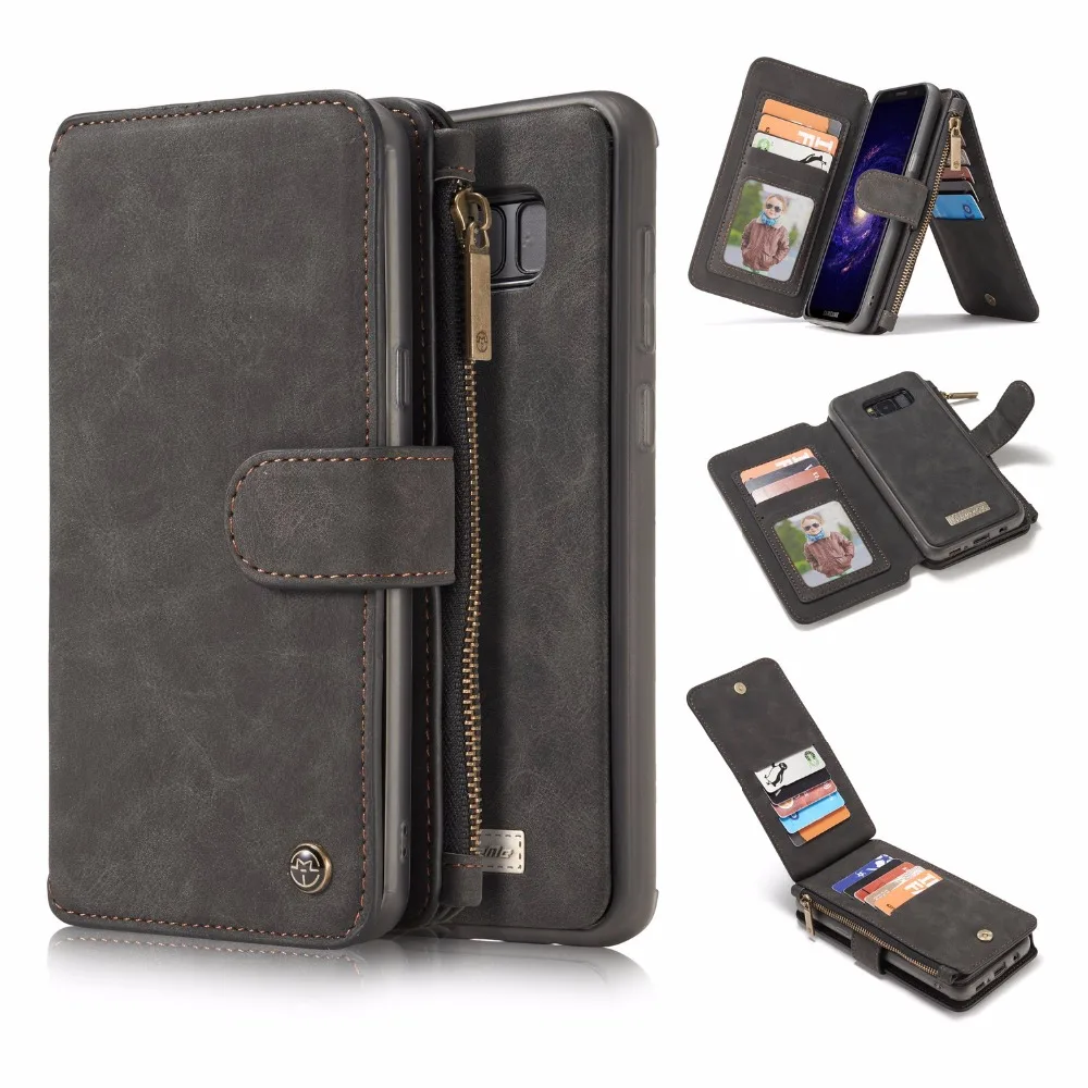 bilder für Für Samsung Galaxy S8 Plus Fall 2 in 1 Rindsleder Brieftasche typ Telefon-kasten-abdeckung Für Samsung Galaxy S8 Plus/S8 mit reißverschluss bilder für Für Samsung Galaxy S8 Plus Fall 2 in 1 Rindsleder Brieftasche typ Telefon-kasten-abdeckung Für Samsung Galaxy S8 Plus/S8 mit reißverschluss