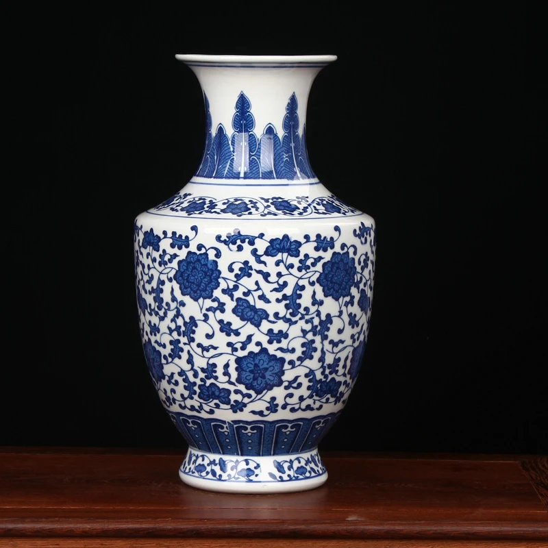 中国の磁器の花瓶,中国の花瓶,青と白の現代の中国の工芸品|white chinese vase|jingdezhen porcelain  vasechinese vase - AliExpress