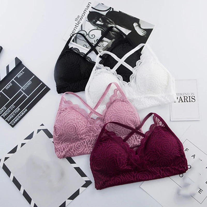 

Women's Bra Hollow Out Stylish Sleeveless Lace Sell Nightclub Cami Bralette Crochet Solid Crop Tank Vest