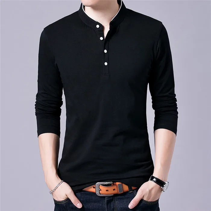 Бренд ARCSINX, Мужская рубашка поло, приталенная Мужская рубашка поло большого размера, поло, брендовая мужская Черная футболка, хлопковые поло с длинными рукавами, мужские 3XL - Цвет: Черный
