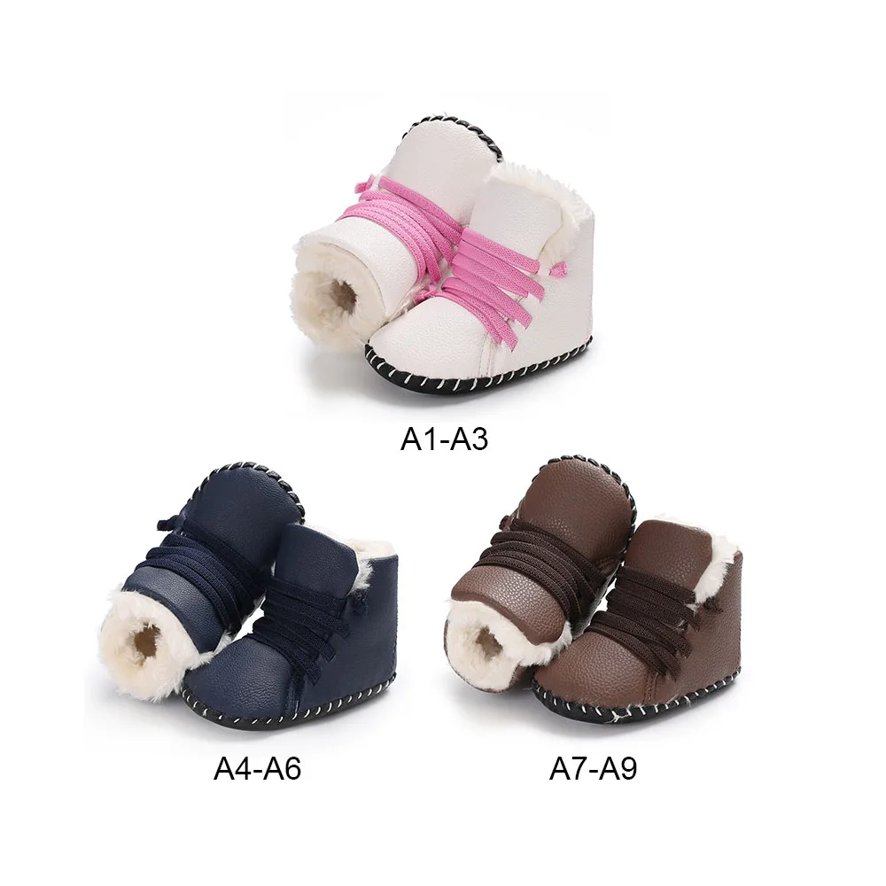 

Winter Baby Girl Cotton Warm Thick Infant Kid New Soft Bottom Shoes Cute Baby Girl Boy Snow Boots Half Boots 0-18M