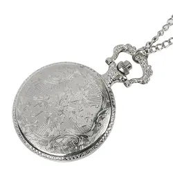 Серебряная римская часы «арабский номер» кварцевые антикварная подвеска карманные часы на цепочке для мужчин и женщин с Цепочки и