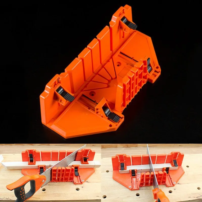 Wood Cutting Clamping Miter Box with Back Saw 90 degree 45 degree multi