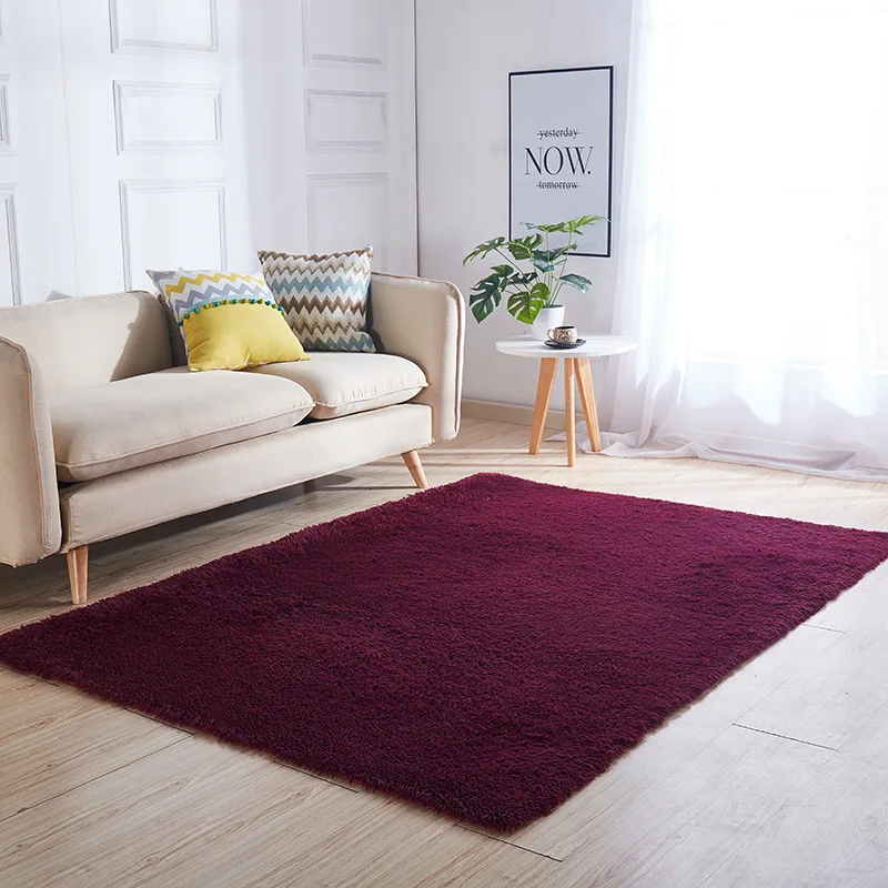 Скандинавский стиль длинный ковер для волос прикроватный коврик для спальни утолщенный мытый Шелковый волос нескользящий ковер для гостиной журнальный столик одеяло