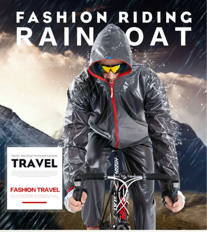 

Mountain bike outdoor sports riding fission raincoat rain pants suit men cycling sun poncho outdoor riding accessories