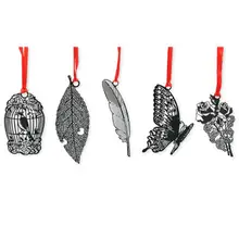 Милые кавайные металлические закладки для книги с черной бабочкой и перьями, креативные товары, милые корейские канцелярские товары, Подарочная посылка R20