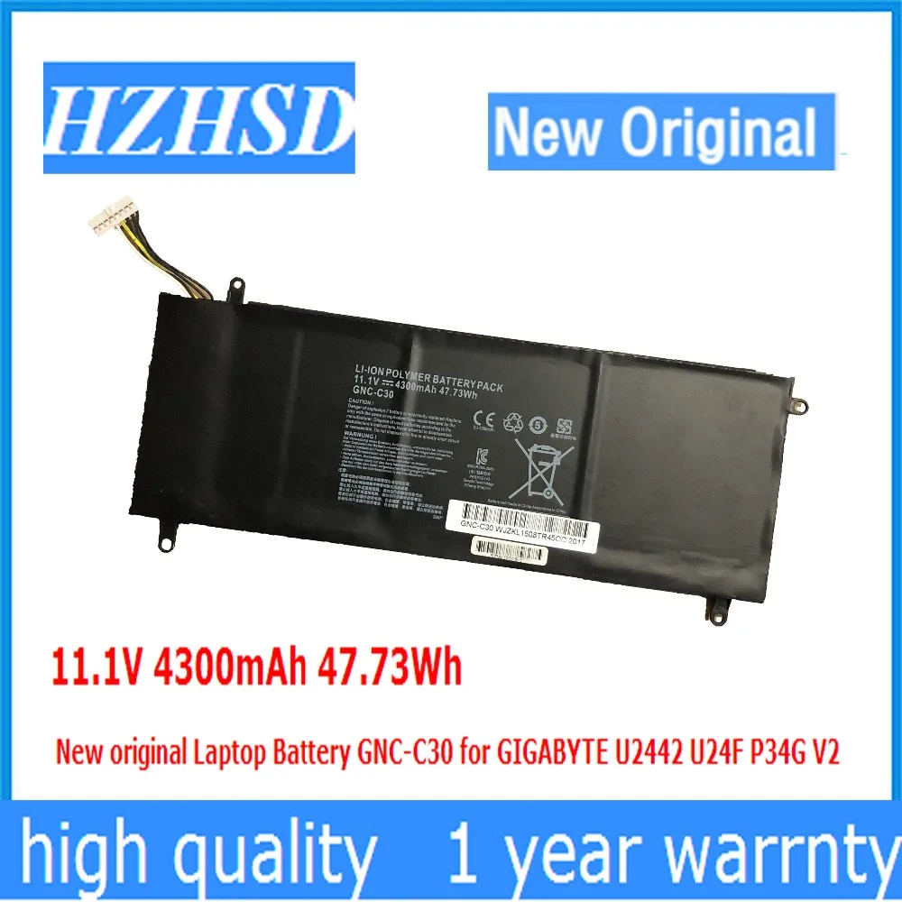 11 1 V 4300 мА/ч 47.73Wh новый оригинальный ноутбук Батарея GNC-C30 для GIGABYTE U2442 U24F P34G V2 |