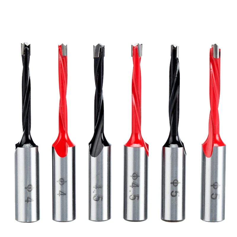 HUHAO 1pc 4mm-9.5mm wood drill bit 70mm length router bit row drilling for boring machine Gang drills for wood Carbide endmill