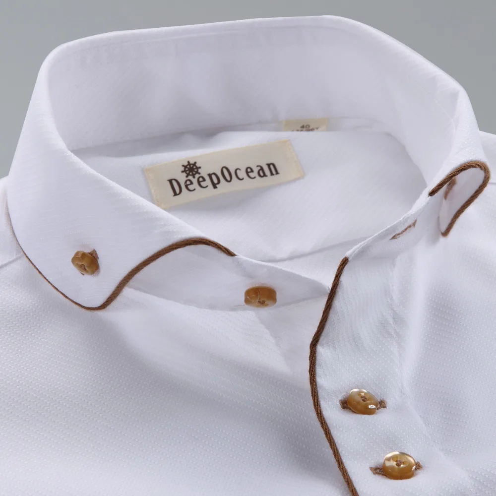 Deepocean, рубашка-смокинг, стильные, Camisa Social Masculina, хлопок, брендовая рубашка, белая, chemise homme, французские облегающие рубашки