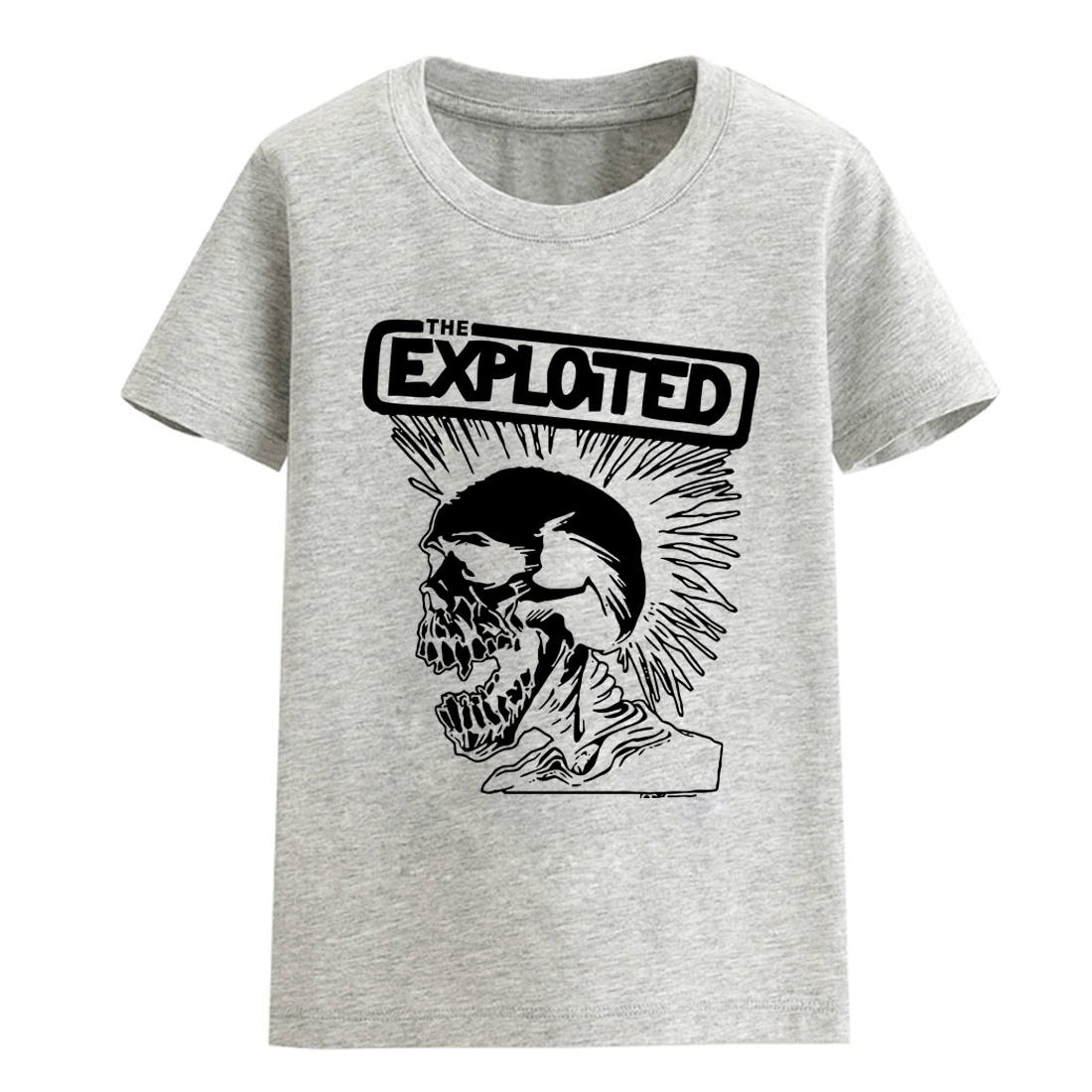 Уличная футболка в стиле хип-хоп с рисунком черепа в стиле рок для мальчиков, коллекция года, футболка с короткими рукавами для девочек, одежда для малышей, футболки - Цвет: gray