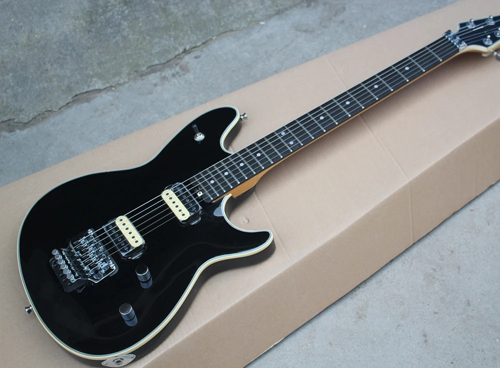 

Black Electric Guitar with HH Pickups,Rosewood Fretboard,Tremolo,Chrome Hardwares,Binding Body,offering customized services