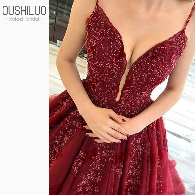 Роскошные красные тюлевые пышные трапециевидные платья для Quinceanera платье 2019