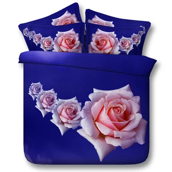 

3D Pink Rose Bedding set bedspreads duvet cover bed in a bag sheet spread linen California King queen size full twin double 4PCS