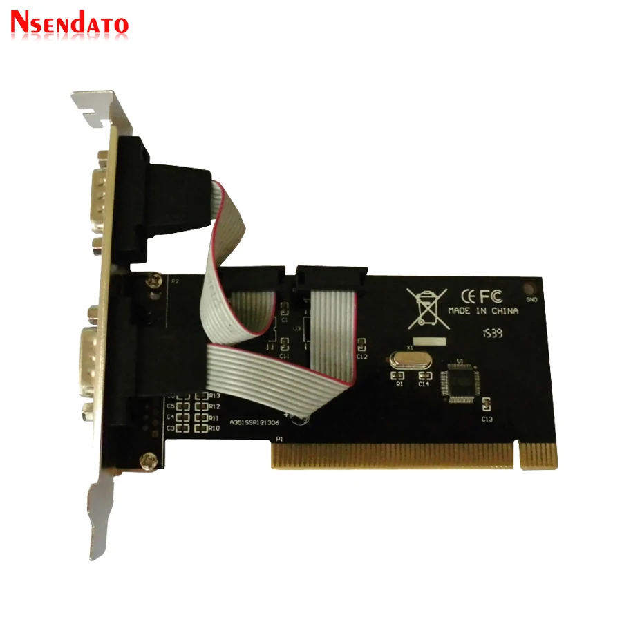 Новый KCB 2 порта s PCI на COM 9-контактный последовательный порт RS232 V24 адаптер