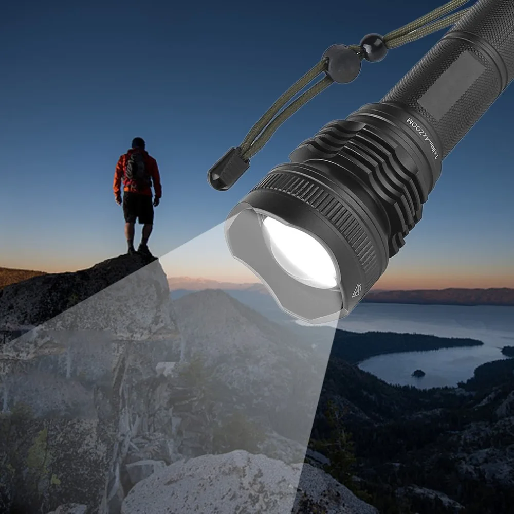

XHP50 LED Flashlight Telescopic Zoom Super Bright 5-Mode Torch Lamp Light Outdoor Camping Light for Hunting Fishing