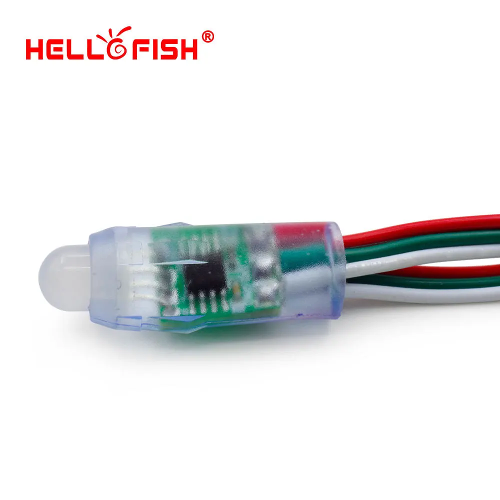 Hello Fish 12 мм WS2811 полноцветный пиксельный модуль DC5V IP68 водонепроницаемый точечный светильник для рекламы 50 шт./лот