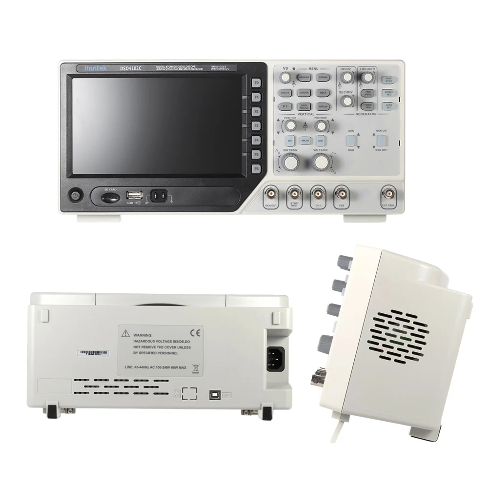 Hantek DSO4102S цифровой мультиметр осциллограф USB 100 МГц 2 канала ЖК-дисплей ручной логический анализатор