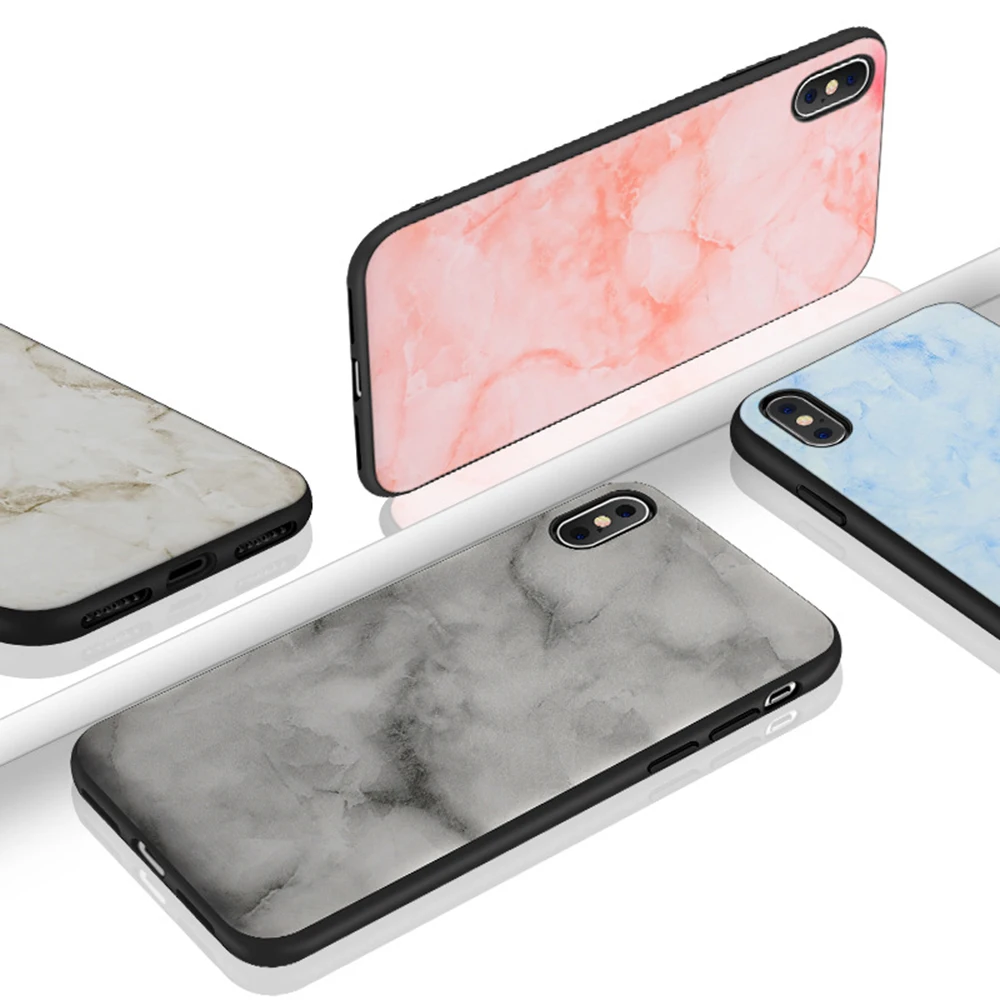 

OTAO Marble Pattern Full Cover Case For iphone 7 8 6 6s Plus Soft TPU Edge Anti Shock Case For iphone X XS MAX XR 10 Phone Cover