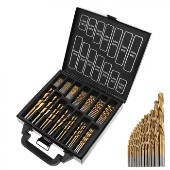 

99pcs/set Twist Drill Bits Titanium Plating HSS Electric Bit Coated Set 1.5-10mm High Speed Steel Drilling Metal for Power Tools