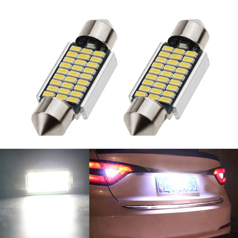 2x Dome Festoon 3014 Error free License Number Plate Light