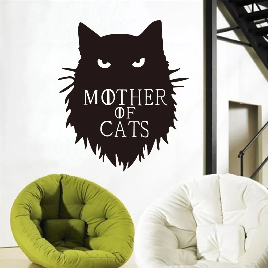 

Game of Thrones Mother of Cats Wall Sticker home decor Decals DIY Cartoon Car stickers or Laptop Decal Animal Pattern Art Murals