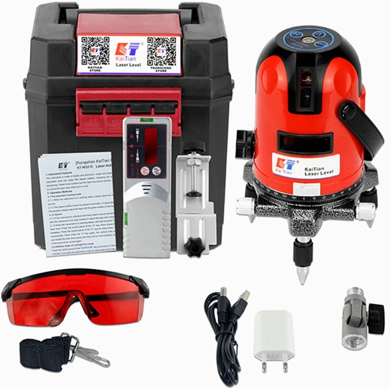 KaiTian Laser Level Receiver 2 Lines 2 Points Self-Leveling 360 Rotary Horizontal 635nm Vertical Livella Laser Line Levels Tools цена KaiTian Laser Level Receiver 2 Lines 2 Points Self-Leveling 360 Rotary Horizontal 635nm Vertical Livella Laser Line Levels Tools цены онлайн