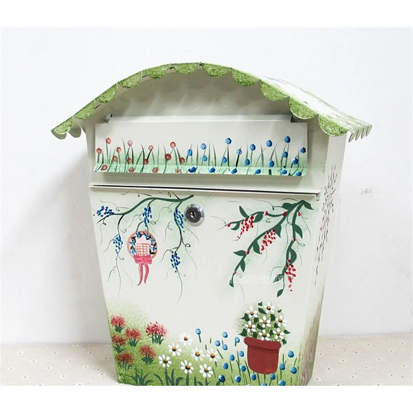 

Fashion Painting Patterns Large Metal Iron Mailbox School Suggestion Box Letter Mail Box Wall Mounted Post Box