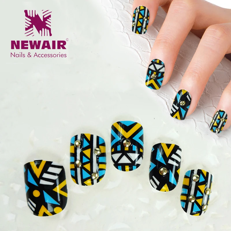 New Arrival Full Cover Fake Nails ABS Stripe Long Fake Nail Sexy Nail