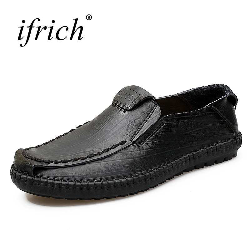 

Slip on Leather Shoes Men Spring Summer Loafers Men Black Brown Designer Sneakers Anti-slip Flat Shoes